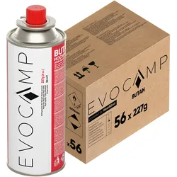 EVOCAMP 56 Stück Gaskartuschen 227g für Gaskocher Butangas- Ideal Trekking, Grillfeste und Picknicks Typ MSF-1a