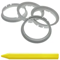 4X Zentrierringe 70,0 x 63,4 mm Weiß Felgen Ringe + 1x Reifen Kreide Fett Stift