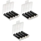 XCell 12x XCell Mignon Akku AA LSD Plus Ni-MH 1,2V 2550 mAh low self-discharge + 3x Akkubox