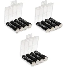 XCell 12x XCell Mignon Akku AA LSD Plus Ni-MH 1,2V 2550 mAh low self-discharge + 3x Akkubox