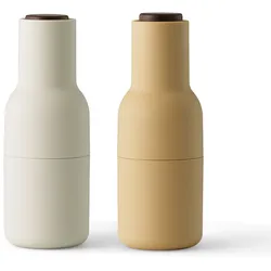 Audo - Bottle Grinder Salz- und Pfeffermühlen Set, gerste / walnuss (Holzdeckel Walnuss)
