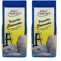Natur Hurtig Deutsches Steinsalz Fein 1 kg | Naturbelassen, unraffiniert und ohne Zusatzstoffe | Unbehandeltes Ursalz aus Deutschland (Packung mit 2)