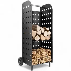 Tectake Kaminholzregal Stahl 45 x 55 x 104 cm Schwarz