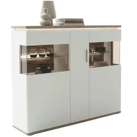 Uno Highboard 150 x 124 x 38 cm Weiß