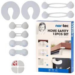 Kindersicherungsset 12-teilig - Schutz für Schränke, Türen, Schubläden & Ecken