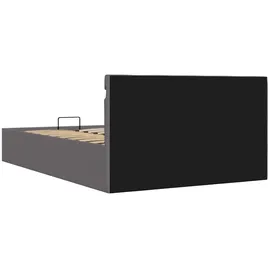 vidaXL Bett mit Bettkasten Hydraulisch LED Grau Kunstleder 120x200 cm
