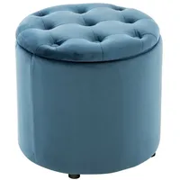 CLP Sitzhocker Pantin Samt, blau, 44 x 42cm