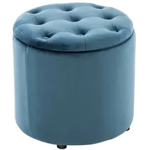 CLP Sitzhocker Pantin Samt, blau, 44 x 42cm