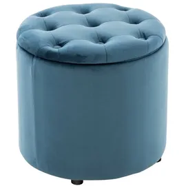 CLP Sitzhocker Pantin Samt, blau, 44 x 42cm