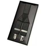 LLOYD Men’s Belts Hosenträger LLOYD (Schachtelpack, 1-St., mit Sichtfenster) silberfarbene Metall-Clips schwarz