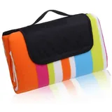 Picknickdecke yourGEAR Stripe XL Picknickdecke 200x200 Camping Fleece Decke wasserdichte & isolierte Stranddecke, yourGEAR