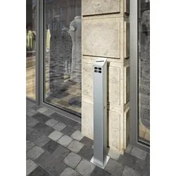 Standaschenbecher Edelstahl, Quadratisch, Bodenmontage