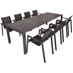 Garden Pleasure 9-tlg. Garten Tischgruppe Sitzgruppe Tisch Stuhl Aluminium