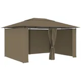 vidaXL Gartenzelt mit Vorhängen 4x3 m Taupe 180 g/m2