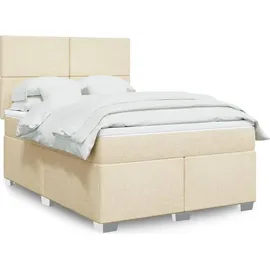 vidaXL Boxspringbett 140 x 200 cm Creme