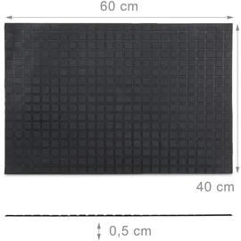 Relaxdays Gummi Fußmatte schwarz