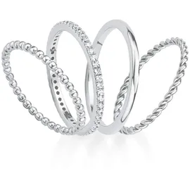 s.Oliver s.Oliver Ring für Damen, Sterling Silber 925, Zirkonia (synth.) Ringe Weiss