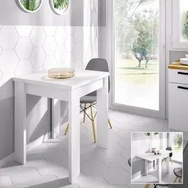 Dmora Comer-Tisch ausziehbar 67/134 x 67 x 79 cm Weiß