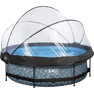 EXIT TOYS Stone Pool 300 x 76 cm inkl. Filterpumpe und Abdeckung
