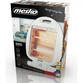 Mesko Halogen-Strahlungsheizung Mesko 800Watt Heizung Kippschutz Halogen Heizgerät - Weiß