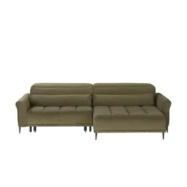 Möbel Kraft Eckcouch mit elektrischer Sitztiefenverstellung 2-Sitzer Grün