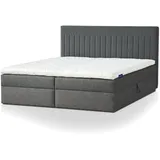 Traumnacht Boxbett Nizza mit praktischem Stauraum, mit 7-Zonen Tonnentaschenfederkernmatratze (H3) und Komfortschaumtopper, Leichter Aufbau, 180 x 200, dunkelgrau