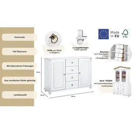 OTTO home Kombikommode 128 x 88 x 38 cm Weiß
