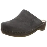 Berkemann Damen Velours-teffler Clogs, Blau, 48.5 EU