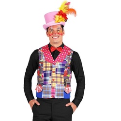thetru Kostüm Flickenweste Clown, Knallbunte Weste für komische Clowns XL