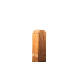 Zaunpfosten 9 x 9 x 110 cm – Holzpfahl aus druckimprägniertem Kiefer, braun – Rundkopf Zaunpfahl – Pfosten für Gartenzaun & Sichtschutz