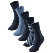 SCHIESSER Socken Tagessocke Crew Bluebird Stay Fresh nachtblau/graumeliert - 5 Paar blau 39-42