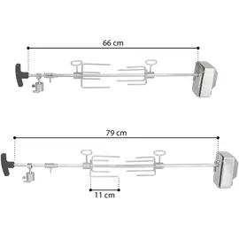 TAINO Drehspieß 84,5 cm Edelstahl schwarz