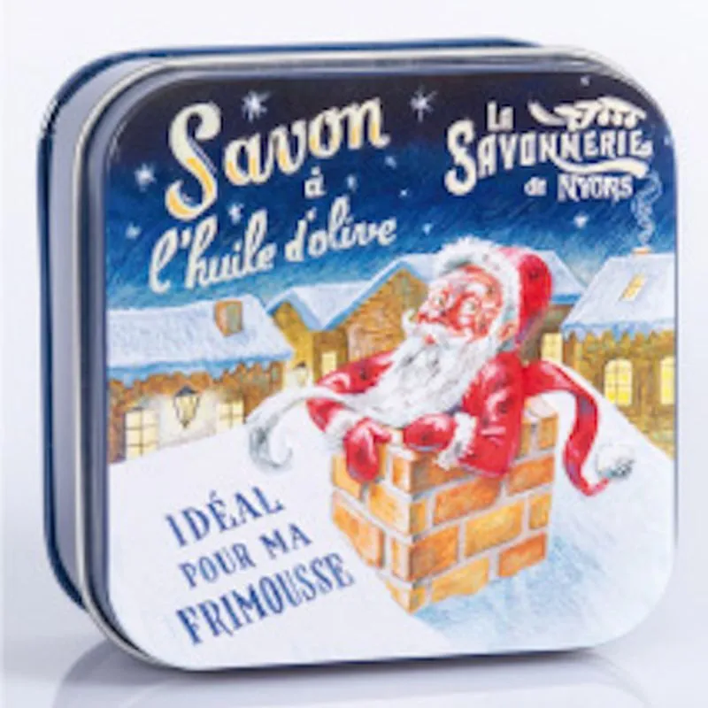 La Savonnerie de Nyons - Metallbox mit Seife WeihnachtsMänner Kamin 155 g