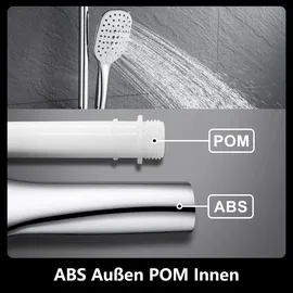 dylin gmbh JOHO Edelstahl Duschstange 70 cm Chrom Duschbrause mit Schlauch und Halterung, Brausestangeset mit Duschkopfhalter und Handbrausesch-Duschset mit 3 Strahl Handbrause (HB1210CP)