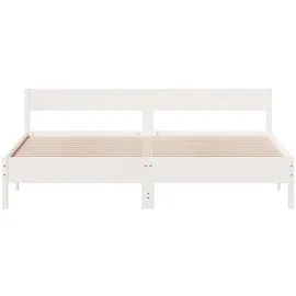 vidaXL Massivholzbett 180 x 200 cm Weiß