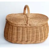Picknickkorb mit zwei Deckel aus Weide (46 x 31 cm - 1F)