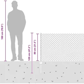 vidaXL Zaun mit Pfosten 0,8 x 10 m Grün/Stahl