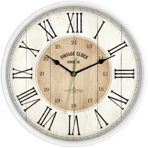 EUROTIME Quarz Wanduhr 30,5 cm 81748-07 weiß