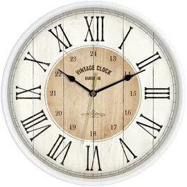 EUROTIME Quarz Wanduhr 30,5 cm 81748-07 weiß