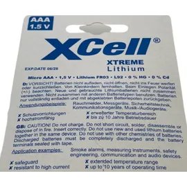 XCell 16x XTREME Lithium Batterie AAA Micro FR03 L92 XCell 4x 4er Blister