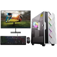omiXimo - Gaming PC Komplett Set - AMD Ryzen 5 4500 - GTX1650 - 8 GB RAM - 240 GB SSD - WLAN - 24" Gaming-Monitor - Tastatur - Maus - DW