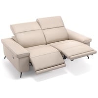 Sofanella 2-Sitzer Leder Urbana, Relaxsofa, Designsofa, Designer Couch, Italienisches Sofa, 2er Sofa beige