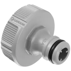 GARDENA Hahnverbinder 33,3mm (G 1`) – Sicheres Klicksystem Grau