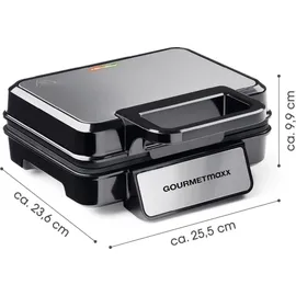 GOURMETmaxx Waffeleisen Belgische Waffeln 1200W Edelstahl/schwarz | Schwarz