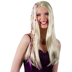 Boland Kostüm-Perücke Damen Langhaar Hippie Perücke ‚Happy Girl‘ – Blond