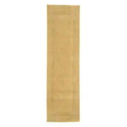 Läufer MORGENLAND "LORIBAFT NOVA", beige, B:80cm H:15mm L:300cm, Wolle, Teppiche, Schurwolle Luxus Bordüre, Wohnzimmer
