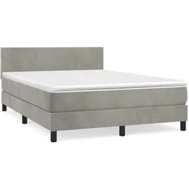 vidaXL Boxspringbett 140 x 200 cm Hellgrau