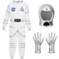 Spooktacular Creations Blau Astronaut Kostüm mit Helm für Kinder, Raumanzug, Space Jumpsuit, Halloween Astronaut NASA Kostüm für Jungen Mädchen Pretend Role Play Dress Up