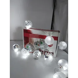 Buri LED Lichterkette aus Glas-Weihnachtskugeln Weihnachtsbeleuchtung Weihnachtsdeko