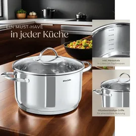 Tectake tectake® Kochtopfset, Silber, Metall, Kochen, Töpfe, Topfsets